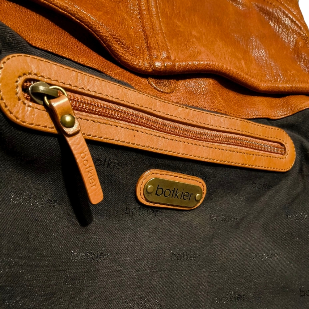 Botkier Leather Hobo Shoulder Bag in Cognac Brown - Picture 12 of 16
